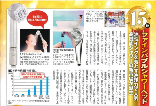 日経トレンディ2021年ヒット商品のベスト15位にランクイン!