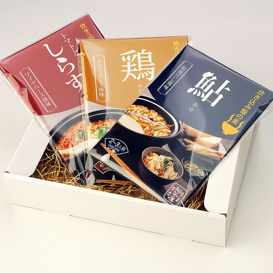 〈産直〉鮎茶屋 炊き込みご飯の素３種入り
