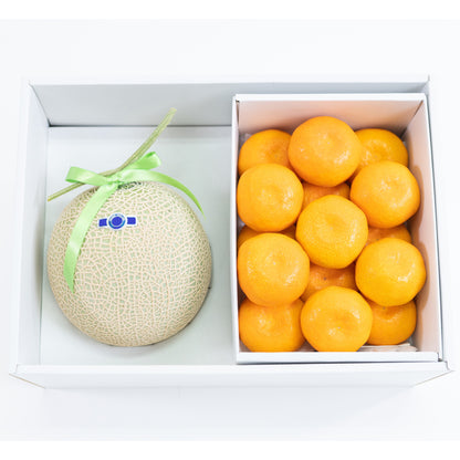 〈産直〉愛知県産マスクメロン1玉 ＆ ハウスみかん1.2kg